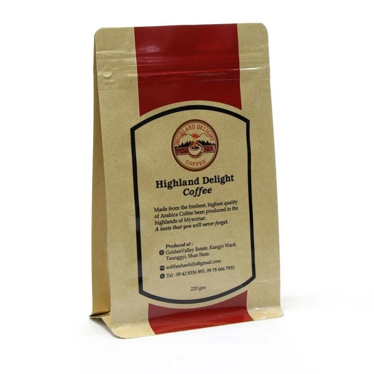 Kraft Paper Flat Bottom Coffee Bag
