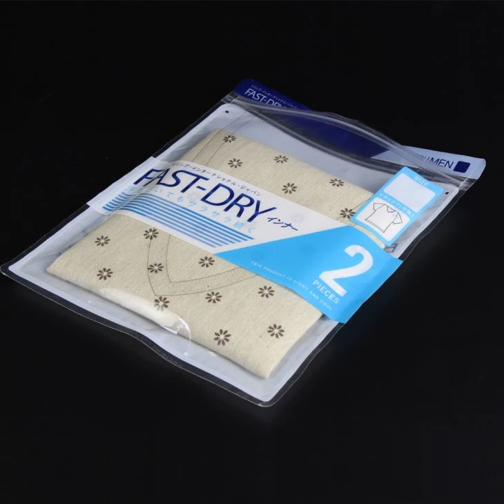 Plastic Garment Packaging Vesker med glidelås Top Clear Window Custom Printing