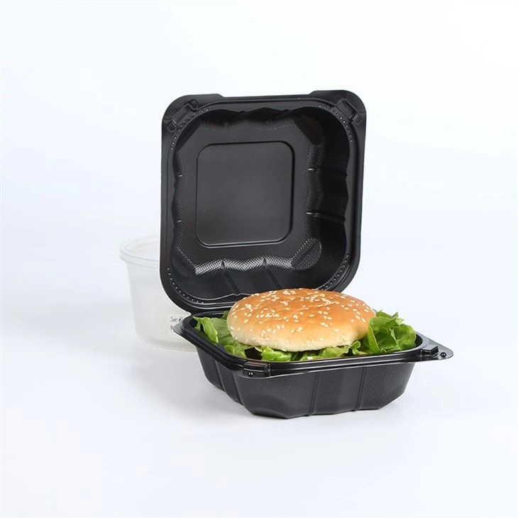 225 6x6 Burger Box hengslet lokk