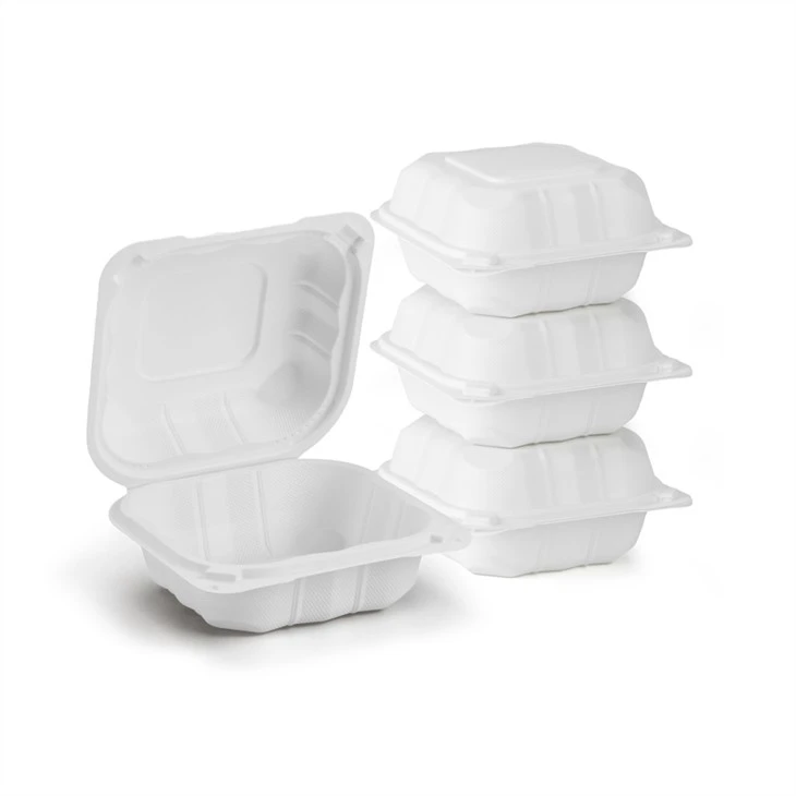 225 biologisk nedbrytbar hamburger pommes frites matemballasje disponibel bento lunsjboks ta bort plastmatbeholder