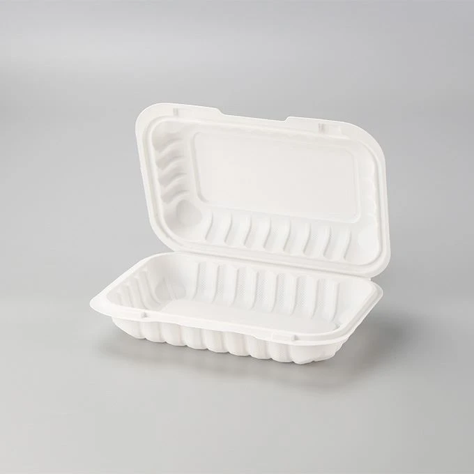 6x9 tommer hvit Pp matbeholdere for mikrobølgeovn Takeaway Food To Go Lunsjboks Gjenbrukbar Clamshell Food ContainerH