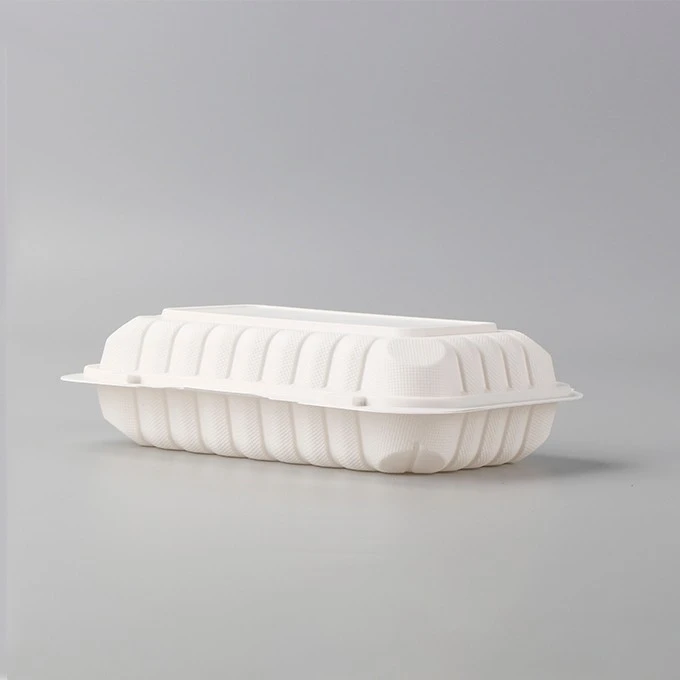6x9inch White Pp Microwaveable Food Containers Takeout Food To Go Lunch Box Plastic Reusable Clamshell Food ContainerH