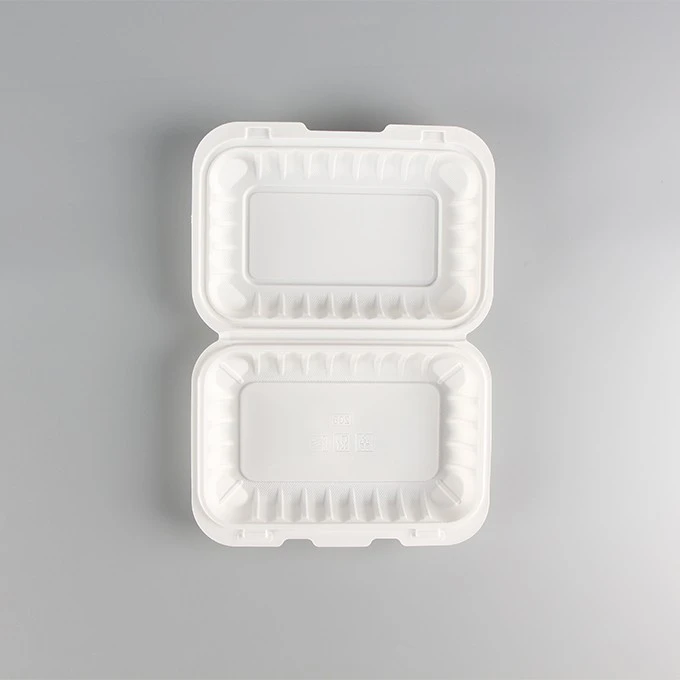 6x9inch White Pp Microwaveable Food Containers Takeout Food To Go Lunch Box Plastic Reusable Clamshell Food ContainerH