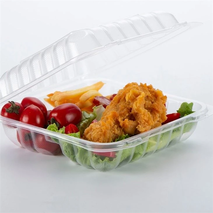 8x8inch Clear Plastic PP Hinged Take-Out Containers