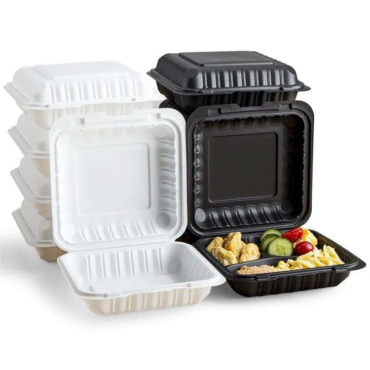 9x9x3tommers Mikrobølgeovn Take Out Food To Go-beholder PP Plast Engangs Take Away Lunsj Bento Box