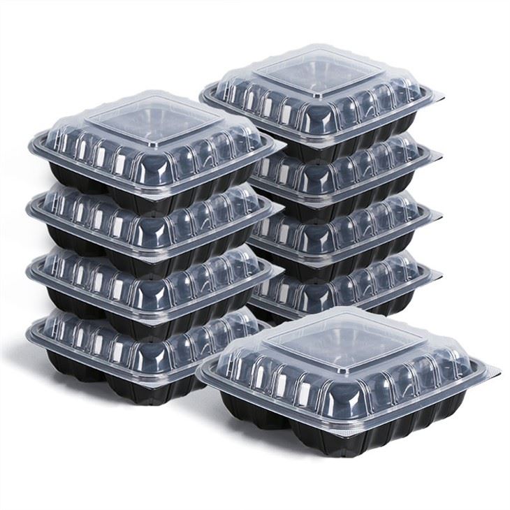 Tofarget plastmatbeholder Clamshell