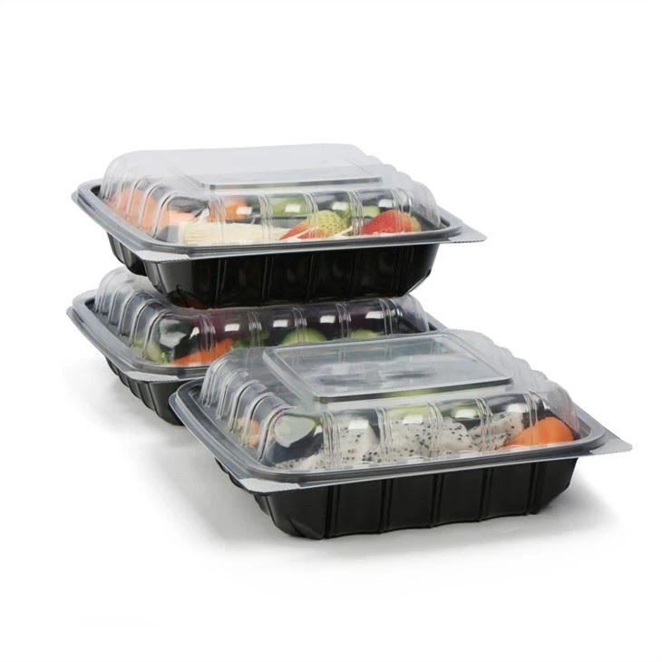 Mikrobølgeovn Deli Food Takeout Polypropylenbeholdere Togo-bokser Bær ut Hamburger-hengslet lokk Matbeholdere