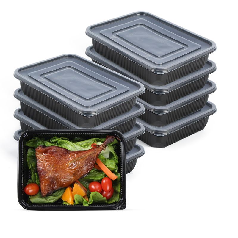 850 ml engangs plastbeholdere for fersk mat 3 rom Mikrobølgesikker matvarekva...