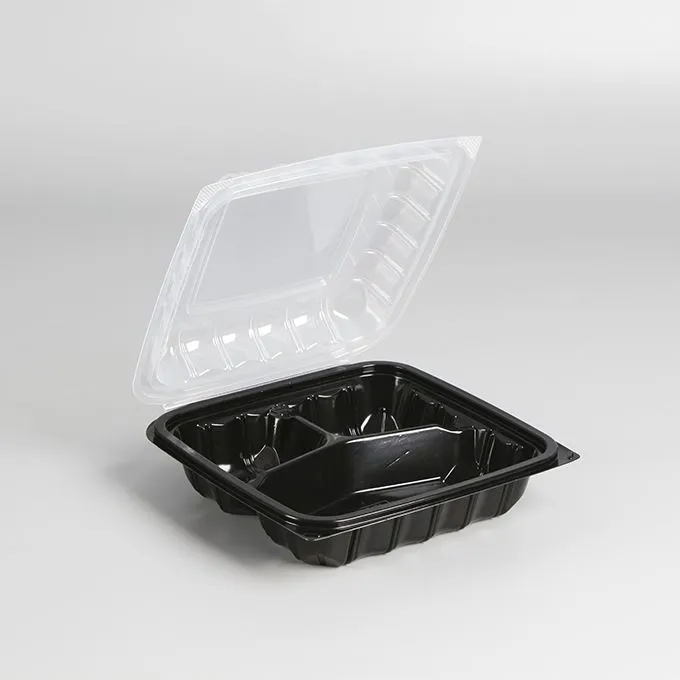 Ny ankomst Tofarget matvarekvalitet plastmatboks Engangshengslet lokk Takeout Box Deli matbeholder for supermarked