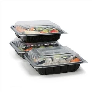 Mikrobølgeovn Deli Food Takeout Polypropylenbeholdere Togo-bokser Bær ut Hamburger-hengslet lokk Matbeholdere