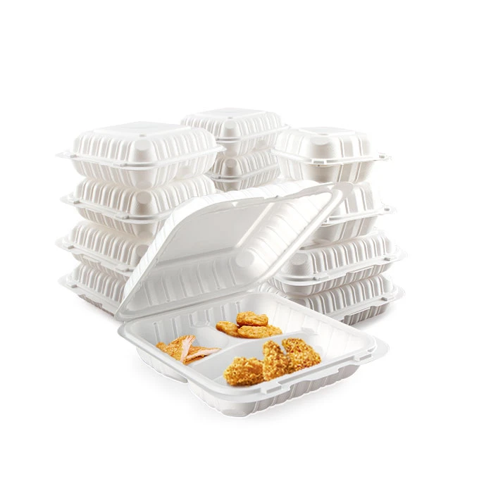 Solid Ventilert 9x9inch 3-roms clamshell engangs matbeholder plast takeaway matboks