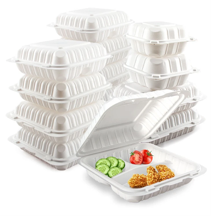 3-Kompartment Meal Prep Box Biologisk nedbrytbart MFPP-materiale