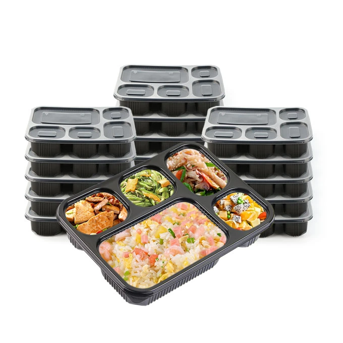 Svarte takeaway-beholdere
