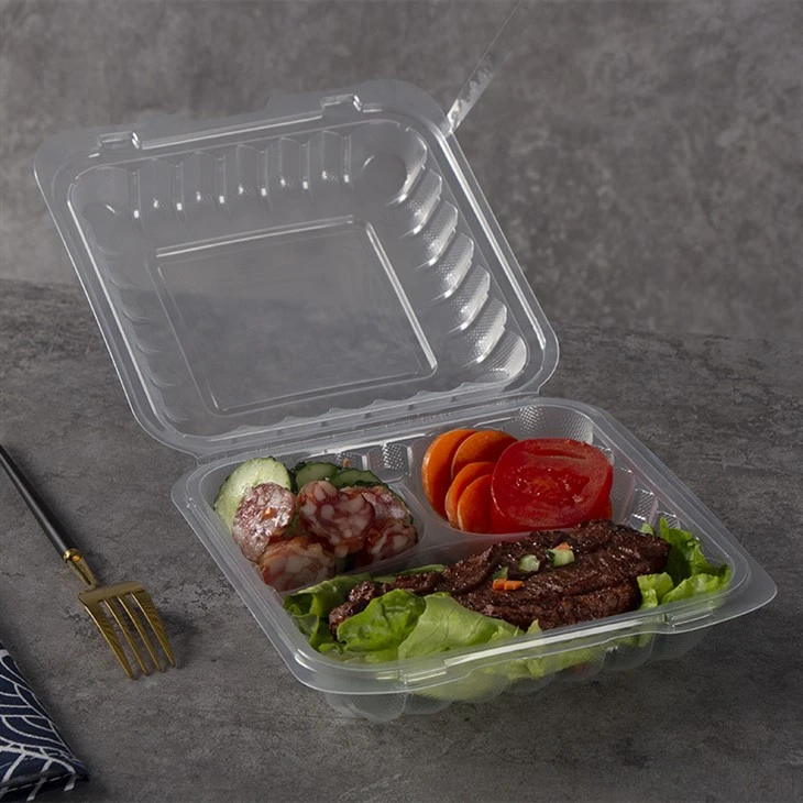 Klar plast Bento Box Lunsjbeholdere Engangs