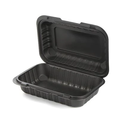 Svart og hvit 9x6 tommers matboks