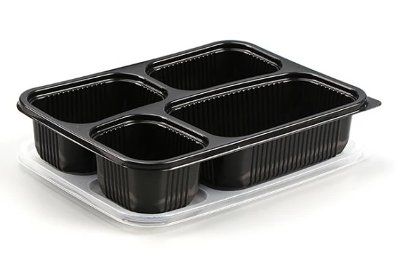 plastic 4 compartment take away container