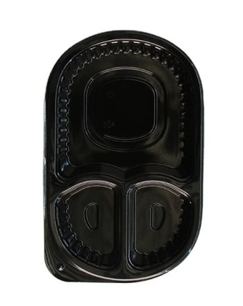Oval 3 Compartment Food Container
