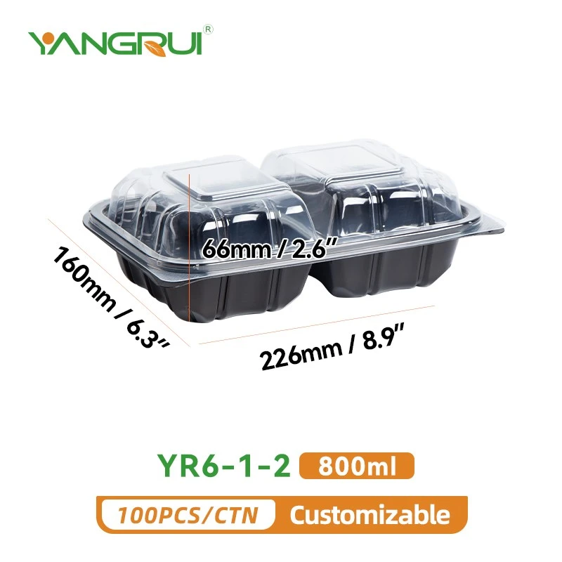2 compartment plastic food containers