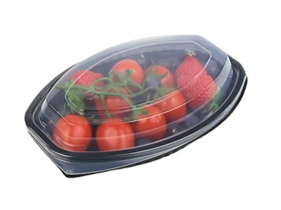 Ovale matbeholdere i PP plast med lokk